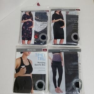 4-Piece Maternity Lot (2 Dresses, 1 pants, 1 bra) Small - NWT